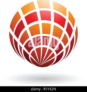 Vector Illustration von Orange und Rot Shell wie runde Symbol isoliert auf weißem Hintergrund Stock Vektor