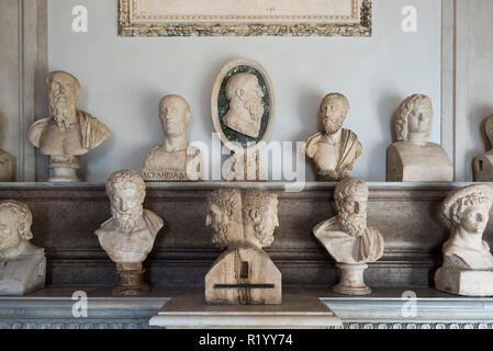 Rom. Italien. Halle des Philosophen, die Kapitolinischen Museen. Musei Capitolini. Stockfoto