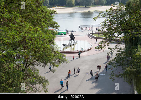 Belarus, die Stadt Gomel, 15. September 2018. Urlaub Stadt Tag. Central Park. Gomel von oben Stockfoto