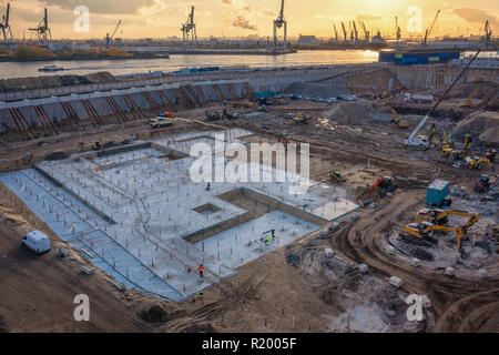 Große Baustelle in Hamburg Stockfoto