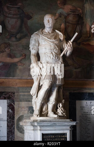 Rom. Italien. Statue von Marco Antonio Colonna, 1595, trug römischen Militär Kostüm, Künstler unbekannt, Halle der Fürsten Kapitolinischen Museen. Musei Ca Stockfoto