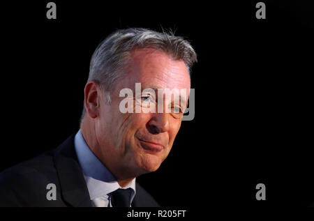 ATP-Executive Chairman und President, Chris Kermode spricht während der ATP-Team Wettbewerb Ankündigung während der Tag fünf der Nitto ATP-Finale in der O2 Arena in London. Stockfoto