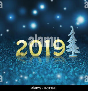 Satz von gold glänzend Ziffern auf Glitzer Hintergrund. Neues Jahr 2018 Hintergrund. Weihnachten Stockfoto