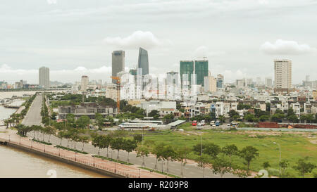 Panorama der Stadt Da Nang in Vietnam. Tagsüber. Stockfoto