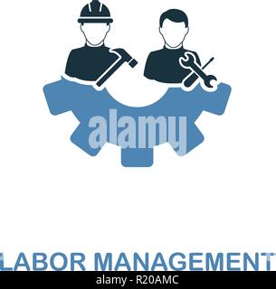 Labour Management Symbol. Zwei Farben premium Design von Management icons Collection. Pixel Perfect einfache Piktogramm Arbeitsverwaltung Symbol. UX und UI-usa Stock Vektor