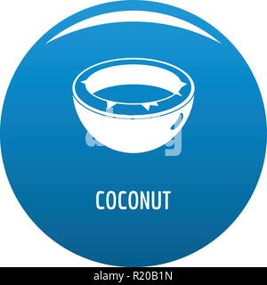 Coconut Symbol Vektor blauer Kreis auf weißem Hintergrund Stock Vektor