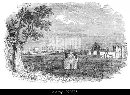 St. James's Palace war der königliche Palast im Vereinigten Königreich. In der City von London entfernt. Von König Heinrich VIII. Zwischen 1531 und 1536 in Rot - Ziegelstein gebaut, auf dem Gelände eines Aussätzigen Krankenhaus gewidmet Saint James die Weniger, die Architektur des Palastes ist in erster Linie im Tudor Stil. 1649 Charles Ich verbrachte seine letzten Nacht vor seiner Hinrichtung. Oliver Cromwell dann nahm es auf, und verwandelte sie in eine Kaserne während des Englischen Commonwealth. Stockfoto