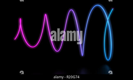 3D-Rendering auf glühende Laser Neonlichter Spirale Stockfoto