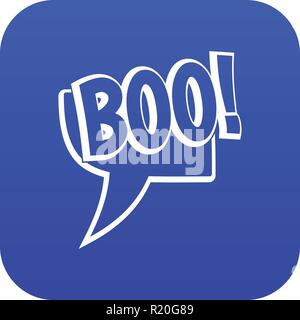 Buh, Comic Text Sprechblasen-symbol digital Blau Stock Vektor