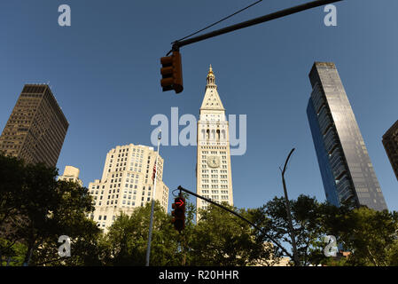 New York Stadtbild. Manhattan Wolkenkratzer an der Madison Avenue in New York City Stockfoto