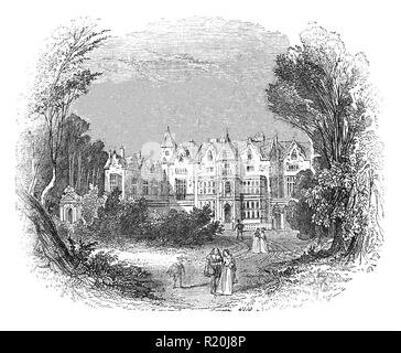 Holland House ursprünglich bekannt als Cope schloss, war eine frühe jakobinische Landhaus in 1605 von der Diplomat Sir Walter bewältigen als das Herrenhaus des Herrenhauses von Kensington, einige Kilometer westlich der Stadt von Westminster in London gebaut. In der Hirsch-Park und Holland Park das Haus später durch Heirat an Henry Reiche, 1. Baron Kensington, 1 Graf von Holland, später an die Familie Fuchs, Baron Holland 1763 erstellt, unter dessen Besitz es festgestellt wurde - für die Whigs im 19. Jahrhundert bekannt. Es war weitgehend von Deutschen firebombing während der Blitz 1940 zerstört Stockfoto