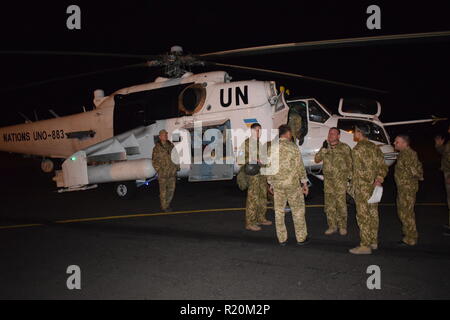 Nacht Luft peacekkeping Patrouille über Goma Kivusee Stockfoto