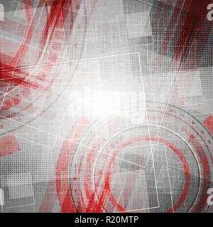 Grunge rot grau Technik geometrische Hintergrund. Vektor Design Stock Vektor