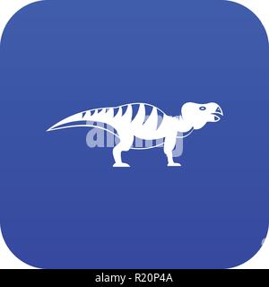 Hadrosaurid Dinosaurier Symbol digital Blau Stock Vektor