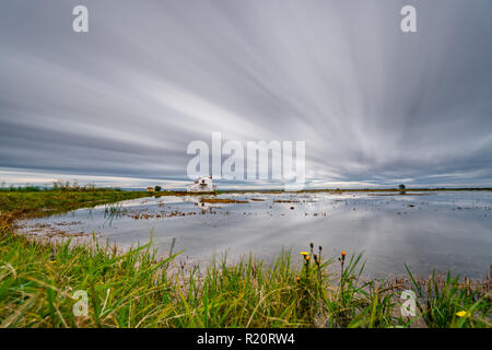 Ultra lange Belichtung der überschwemmten reis plantage Stockfoto