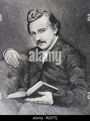 Thomas Hardy (1840 – 1928), englischer Schriftsteller und Dichter. Hardy im Alter von 21. Gravur. Stockfoto