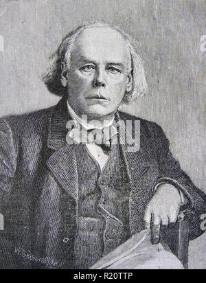 Charles Bradlaugh (1833-1891), englischer Sozialreformer und radikale Politiker. Mitglied des Europäischen Parlaments für Northampton 1888 gewählt. Bradlaugh ab 57. Gravur. Stockfoto