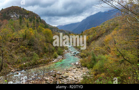 Die Kozjak Wasserfall ist eine der größten remarkableness in Kobarid region, Slowenien. Stockfoto