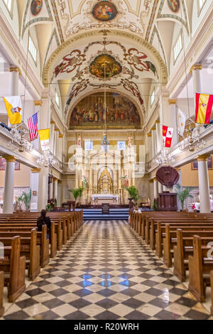 Innenraum der St. Louis Cathedral in New Orleans, LA Stockfoto