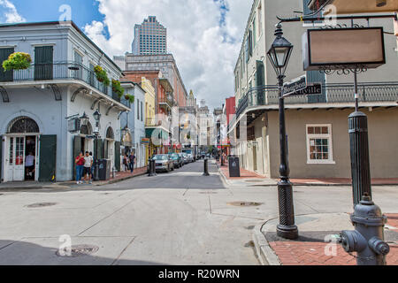 Eindruck des Französischen Viertels in New Orleans, LA Stockfoto