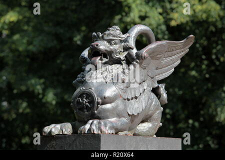 Chinesische geflügelte Löwe Stockfoto