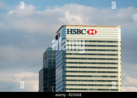 Luftaufnahme von Canary Wharf, London, England, Großbritannien Stockfoto