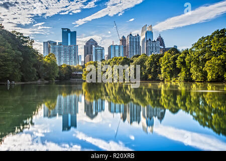 Atlanta Skyline von Piedmont Park Stockfoto