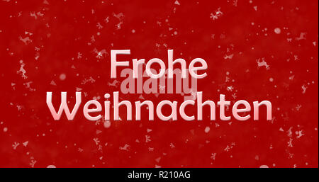 Frohe Weihnachten Text in Deutsch "Frohe Weihnachten" auf rotem Hintergrund Stockfoto
