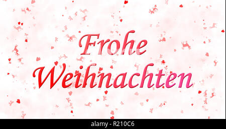 Frohe Weihnachten Text in Deutsch "Frohe Weihnachten" auf weißem Hintergrund Stockfoto