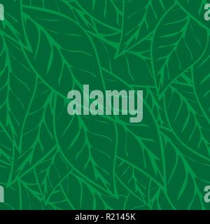 Einfach grüne Teeblätter nahtlose Muster Hintergrund Stock Vektor