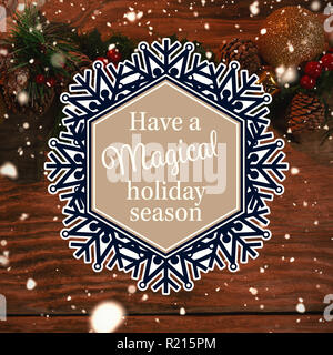 Das zusammengesetzte Bild von Snowflake' haben eine magische Weihnachtszeit' Stockfoto