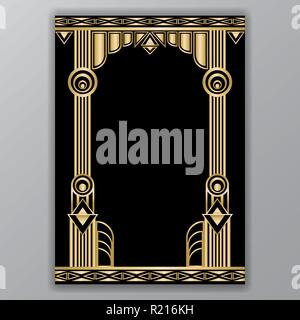 Art déco-Griechenland Spalten a4-Vorlage Stock Vektor