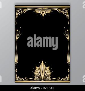 Sanfte zarte Art Deco a4 tamplate Stock Vektor