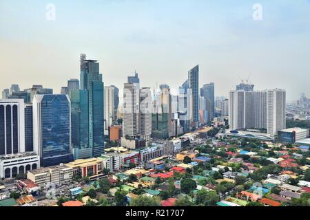 Makati City Skyline in Manila, Philippinen. Bürogebäude. Stockfoto