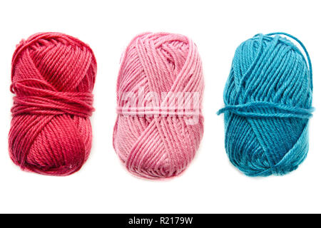 Garn isoliert auf weißem Hintergrund Stockfoto