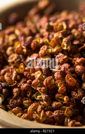 Rohe Organische chemische Szechuan Pfeffer in eine Schüssel geben. Stockfoto