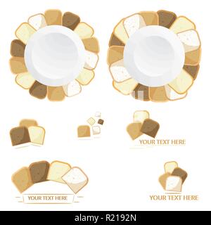 Bart Logos, Café, Bäckerei und conditorium, schöne Wohnung cartoon Logo für Web und Print Vector Illustration Stock Vektor