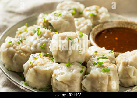 Hausgemachte Schweinefleisch Shu Mai Knödel mit Soße Stockfoto