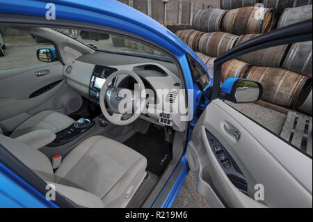 2011 Nissan Leaf Elektroauto, in Großbritannien gebaut Stockfoto