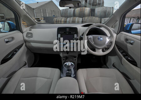 2011 Nissan Leaf Elektroauto, in Großbritannien gebaut Stockfoto