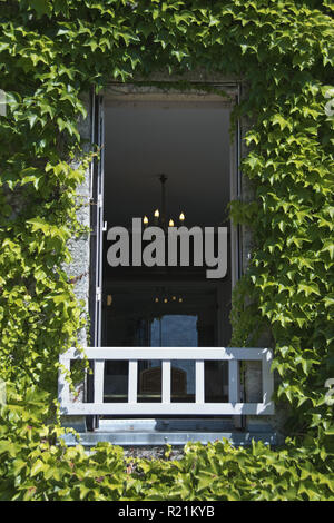 Fenster von De Gaulle's Büro in La Boisserie, der Heimat des französischen Präsidenten und General Charles de Gaulle in Vitry-le-François, Haute-Marne, Frankreich Stockfoto