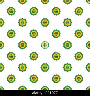 Bier cap Muster nahtlose im flachen Stil für jedes Design Stock Vektor