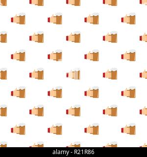 Bier in der Hand Muster nahtlose im flachen Stil für jedes Design Stock Vektor
