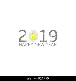 2019 Frohes Neues Jahr gekochtes Ei Symbol Essen und Urlaub Konzept Vector Illustration Stock Vektor