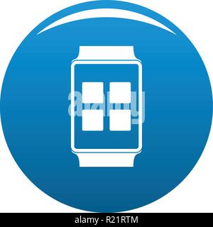 Smart Uhren Symbol Vektor blauer Kreis auf weißem Hintergrund Stock Vektor