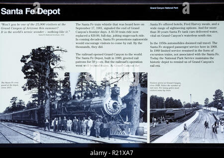 Grand Canyon Railway Depot, Grand Canyon National Park, Arizona USA Stockfoto