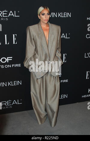 ELLE 25 Jahre Frauen in Hollywood 2018 zu Feiern im Four Seasons Beverly Hills in Los Angeles, Kalifornien statt. Mit: Lady Gaga Wo: Los Angeles, Kalifornien, Vereinigte Staaten, wenn: 15 Okt 2018 Credit: Adriana Barraza/WENN.com M. Stockfoto