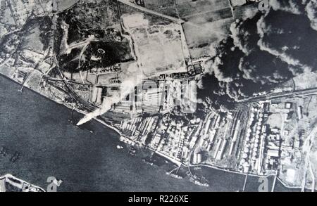 Bombardierung von East London während des Zweiten Weltkrieges 1941 Stockfoto