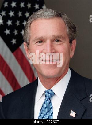 George Walker Bush (6. Juli 1946) Präsident der Vereinigten Staaten von 2001 bis 2009, und den 46 Gouverneur von Texas von 1995 bis 2000. Stockfoto