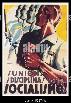 Spanischer Bürgerkrieg 1936-1939; Republikanischen Propagandaplakat Stockfoto